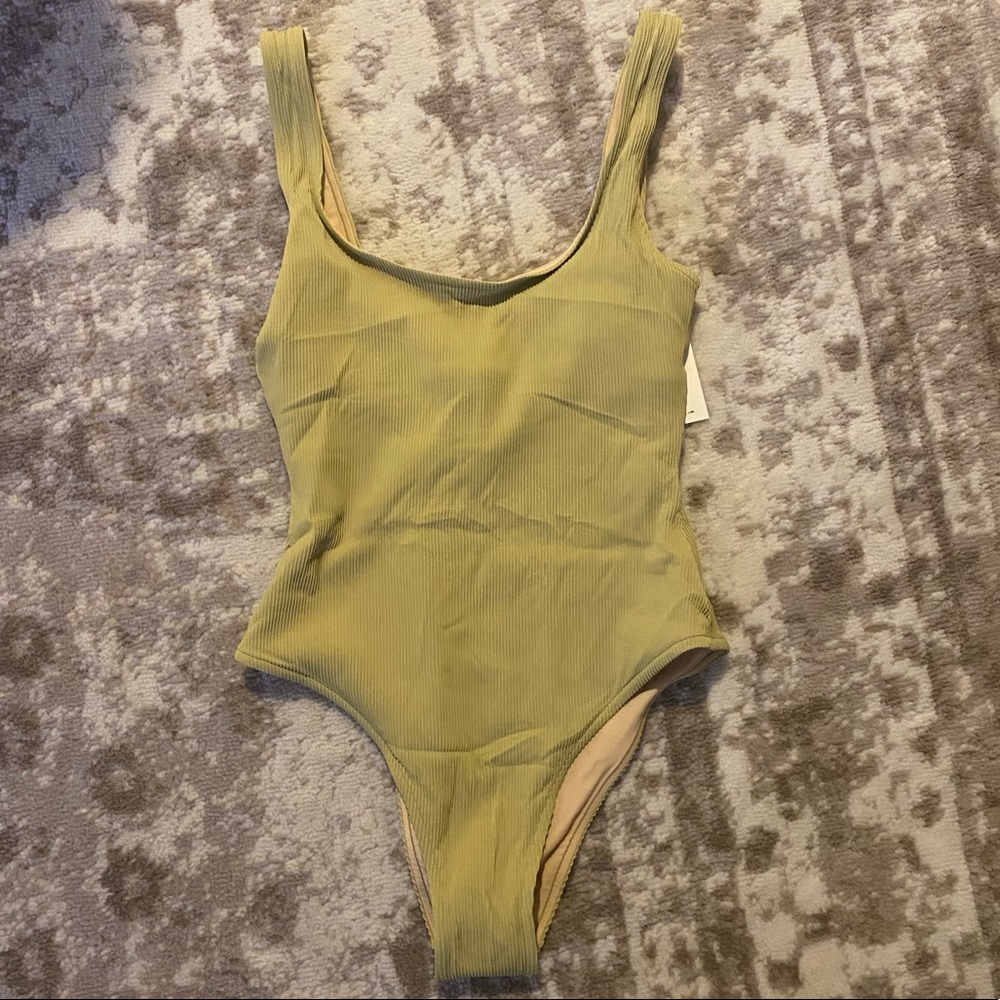 Brand new ribbed avocado onesie swim suit
